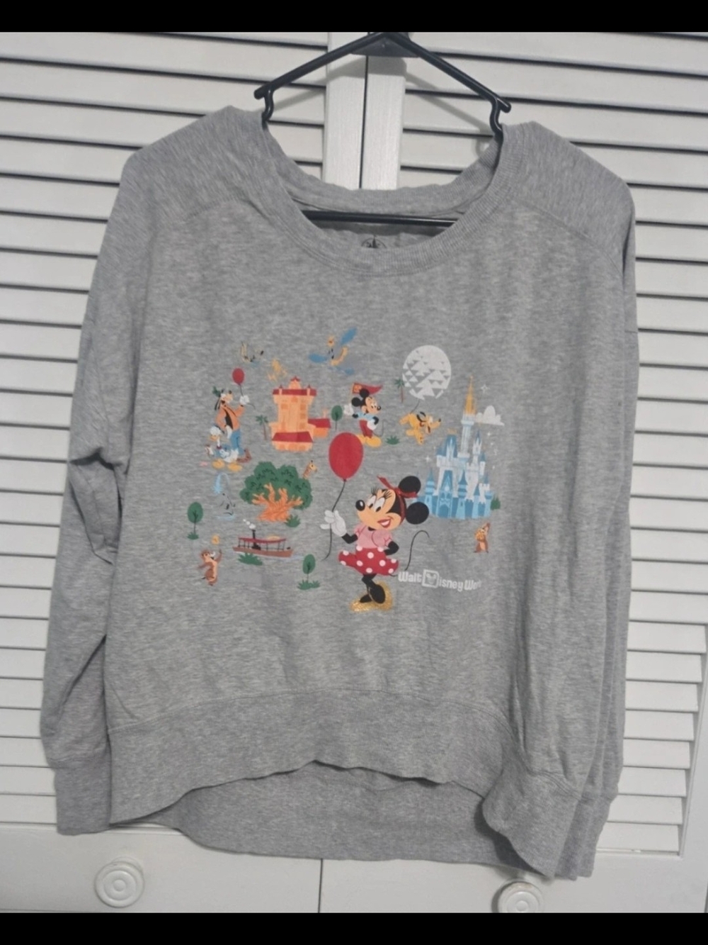 Disney Gray Minnie Mouse Disney Parks Graphic Crewneck Sweatshirt